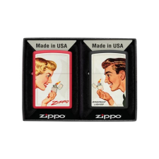 Zippo régi, retró hirdetés piros és fekete matt két öngyújtó ajándékkészlet 46295 konyhai eszköz