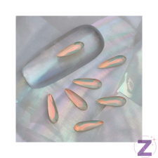 Zodiac üveg forma - Csepp alakú - Peach opal GL500 körömdíszítő