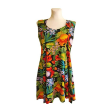  Zöld és sárga mintás női nyári ruha (méret: L)