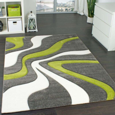  Zöld-krém hullám szőnyeg, modell 20722, 80x150cm lakástextília