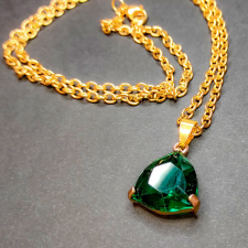  Zöld kvarc kristály medál lánccal nyaklánc