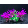 Zöld-lila tengerifű akváriumi műnövény kisebb növényekkel 15 cm