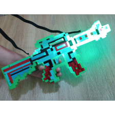 ZÖLD Minecraft inspirálta játék puska műanyag Villog-Világít és Hang Effektes katonásdi