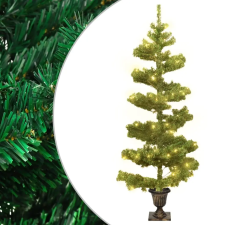  Zöld PVC kivilágított kacskaringós karácsonyfa kaspóval 120 cm műfenyő
