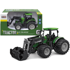 Zöld traktor krokodilkarral 1:24 méretarányban autópálya és játékautó
