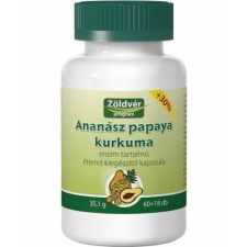  ZÖLDVÉR ANANÁSZ PAPAYA KURKUMA KAPSZULA 60+18DB 78 DB vitamin és táplálékkiegészítő