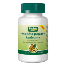 Zöldvér ananász papaya kurkuma kapszula 60+18db 78 db gyógyhatású készítmény