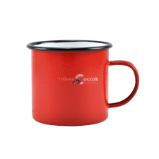 Zománcozott bögre 9 cm 450 ml piros-fehér bögrék, csészék