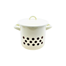 Zománcozott Fazék+Fedő 17cm Krém edény