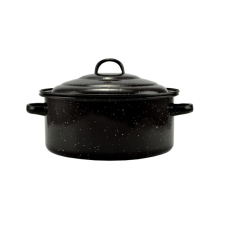 Zománcozott Lábas fedővel 27 cm 2,8 liter fekete edény