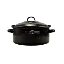 Zománcozott Lábas fedővel 27 cm 2,8 liter fekete edény