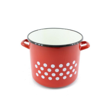  Zománcozott piros-pöttyös fazék 15cm 2,25L edény