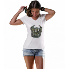  Zombie űrhajós sisak - Női V-Nyakú Póló női póló