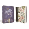 Zondervan NIV, Beautiful Word Bible, Updated Edition, Peel/Stick Bible Tabs, Cloth over Board, Floral, Red Letter, Comfort Print – Zondervan