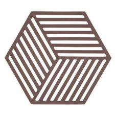 Zone Denmark Hexagon Hőálló edényalátét, csokibarna (12426) tányér és evőeszköz
