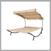 Zone Kétszemélyes napozóágy árnyékolóval bézs HOP1000813-1
