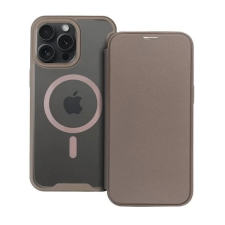 Zone Smart Mag Magsafe oldalra nyitható tok iPhone 15 Pro Max szürke-átlátszó tok és táska