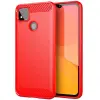 Zone Szilikon tok közepesen ütésálló szálcsiszolt karbon minta iPhone 14 Pro Max piros