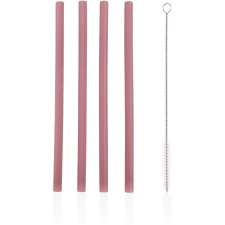 Zopa szilikon szívószál - 4 db, Old Pink konyhai eszköz
