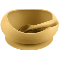 Zopa Tál emelt peremmel és tapadókoronggal Mustard Yellow babaétkészlet