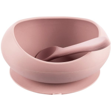 Zopa Tál emelt peremmel és tapadókoronggal Old Pink babaétkészlet