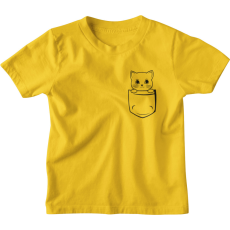  Zsebmintás Szemüveges Cica - Gyerek Póló