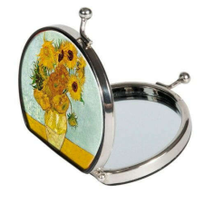 Zsebtükör nagyítós, textilbevonatú, 7x7,5x2,5cm, Van Gogh: Sonnenblumen smink kiegészítő