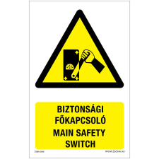 Zsona Biztonsági főkapcsoló Alumínium tábla 160x250 mm információs címke