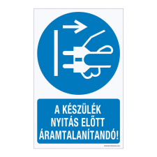 ZSONA DEKOR A készülék nyitás előtt áramtalanítandó! Alumínium tábla 100x160 mm információs címke