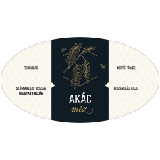 ZSONA DEKOR Akácméz ovális fekete öntapadós mézes cimke 6 db/csomag dekorációs kellék