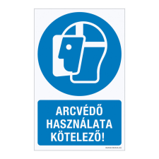 ZSONA DEKOR Arcvédő használata kötelező! Öntapadós matrica 160x100 mm információs címke