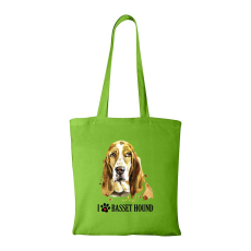 ZSONA DEKOR Basset hound - Bevásárló táska zöld