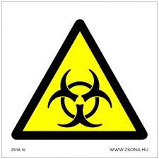 ZSONA DEKOR Biológiai veszély! Műanyag tábla 100x100 mm információs címke