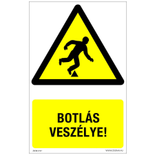 ZSONA DEKOR Botlás veszély! Öntapadós matrica 160x100 mm információs címke