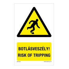 ZSONA DEKOR Botlásveszély Öntapadós matrica 160x250 mm információs címke