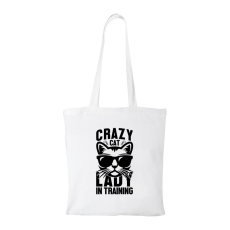 ZSONA DEKOR Crazy cat - Bevásárló táska fehér