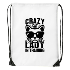 ZSONA DEKOR Crazy cat - Sport táska fehér kézitáska és bőrönd