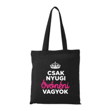 ZSONA DEKOR Csak nyugi óvónéni vagyok - Bevásárló táska fekete