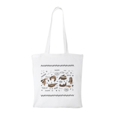 ZSONA DEKOR Dachshund - Bevásárló táska fehér kézitáska és bőrönd
