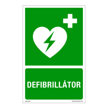 ZSONA DEKOR Defibrillátor Alumínium tábla 100x160 mm információs címke