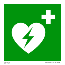 ZSONA DEKOR Defibrillátor Utánvilágító műanyag tábla 150x150 mm információs címke