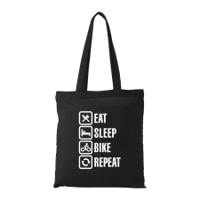 ZSONA DEKOR Eat sleep bike repeat - Bevásárló táska fekete kézitáska és bőrönd