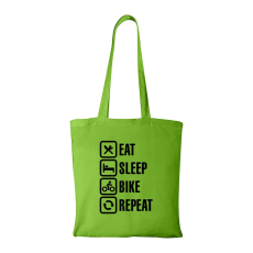 ZSONA DEKOR Eat sleep bike repeat - Bevásárló táska zöld