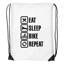 ZSONA DEKOR Eat sleep bike repeat - Sport táska fehér kézitáska és bőrönd