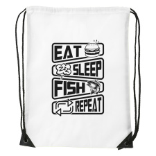 ZSONA DEKOR Eat sleep fish repeat - Sport táska fehér kézitáska és bőrönd