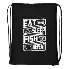 ZSONA DEKOR Eat sleep fish repeat - Sport táska fekete kézitáska és bőrönd