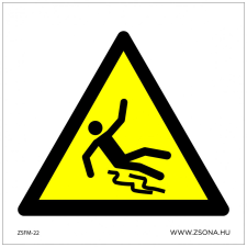 ZSONA DEKOR Elcsúszás veszélye! Műanyag tábla 200x200 mm információs címke