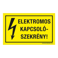 ZSONA DEKOR Elektromos kapcsolószekrény! Öntapadós matrica 160x250 mm információs címke