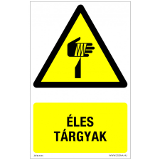 ZSONA DEKOR Éles tárgyak Alumínium tábla 160x250 mm információs címke