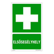 ZSONA DEKOR Elsősegélyhely Alumínium tábla 160x250 mm v1 információs címke